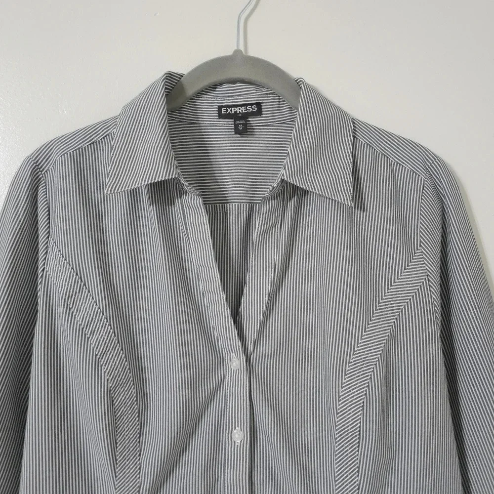 ✨️4/$20. Original Essential Shirt, Button Down Career Wear, Fitted Pin Stripe, M - Picture 4 of 15